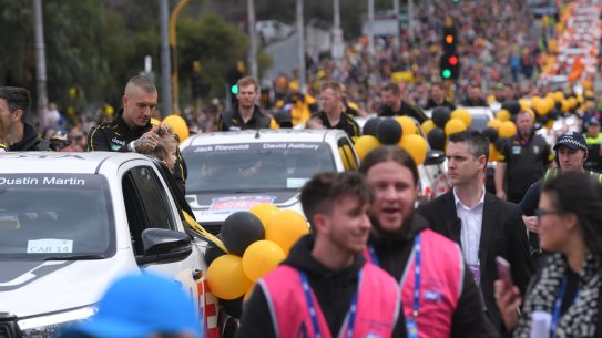 The AFL grand final parade in Melbourne in 2019. 