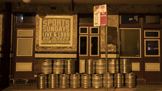 Lonely sight: the famous old Unity Hall Hotel in Balmain. 