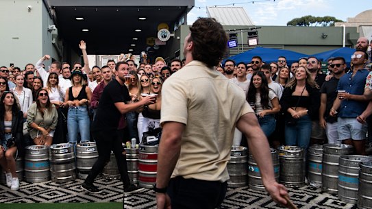 Two-up at the Sackville Hotel, Rozelle on Anzac Day, 2022.