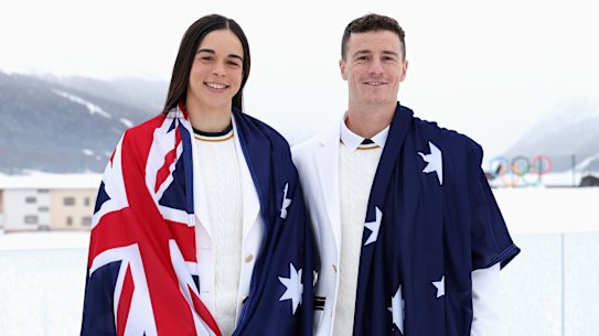 Jakara Anthony and Matt Graham in Livigno.