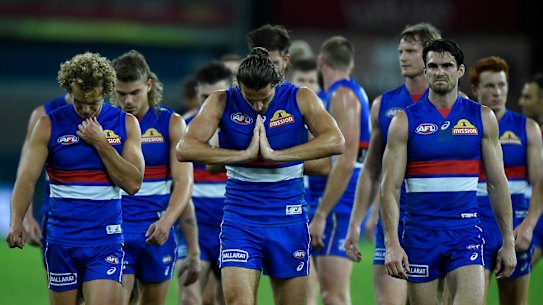 The Bulldogs may be out of the eight at the end of this round after their loss to the Tigers.