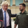Boris Johnson skipped a Conservative conference in England’s north to pay his second visit to Ukrainian President  Volodymyr Zelensky since the invasion began.