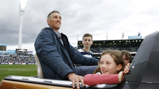 Harry Taylor wore a special coat during his lap of honour on Saturday.