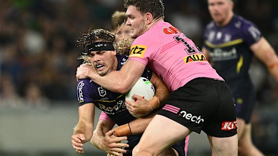 Melbourne’s Ryan Papenhuyzen and Penrith’s Liam Martin will meet again in the grand final.