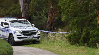 Police at the scene of the rape and sexual assault of a female jogger on the Merri Creek trail in Coburg this week. 