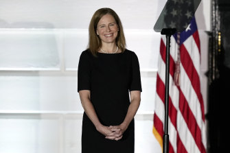 Amy Coney Barrett is one of the Supreme Court judges hearing the freedom-of-speech case who has school-aged children. 