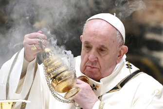 Pope Francis, pictured celebrating mass at St Peter's Basilica last month.