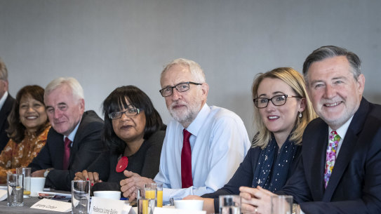 Labour trade spokesman Barry Gardiner (right), pictured at a shadow cabinet meeting with Labour leader Jeremy Corbyn and business spokeswoman Rebecca Long-Bailey.