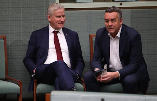 Former Nationals leader Michael McCormack (left) and colleague Darren Chester.