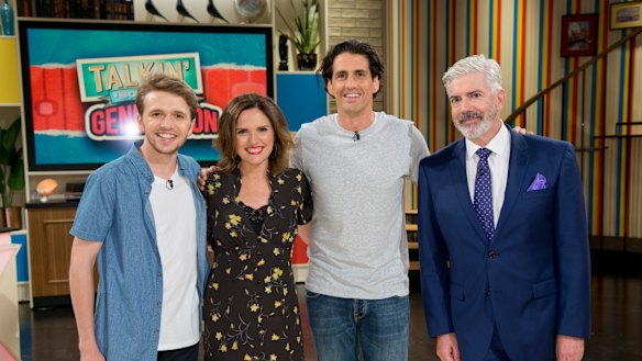 Shuan Micallef (right), with "Generation" team captains Laurence Boxhall, Robyn Bulter and Andy Lee.