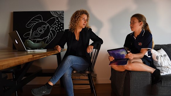 Nina Lubbers (left) and her daughter Morgan, 10, who is in year 6 at Fort Street Public School.