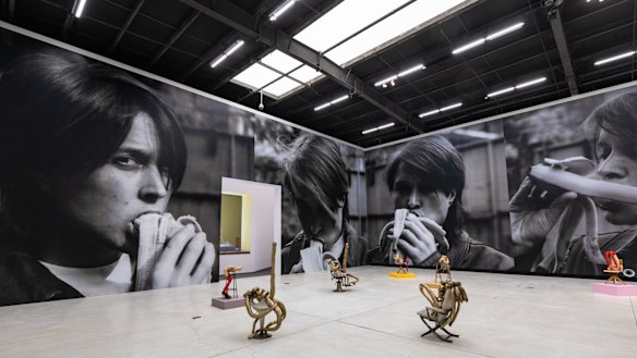 A Sarah Lucas installation at Red Brick Art Museum, Beijing, in 2019.
