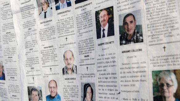 Local newspaper Eco di Bergamo ran pages and pages of obituaries as the crisis worsened in northern Italy.