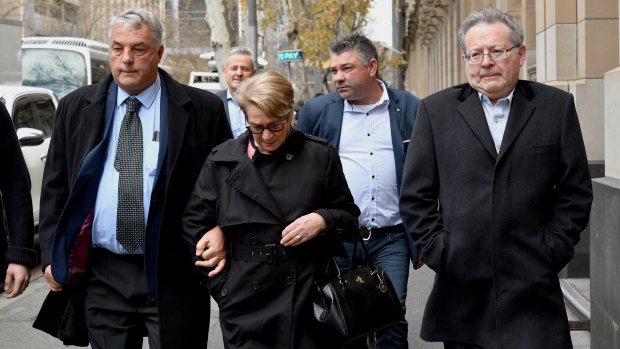 Family and friends of Kylie Blackwood leave the Supreme Court on Thursday.