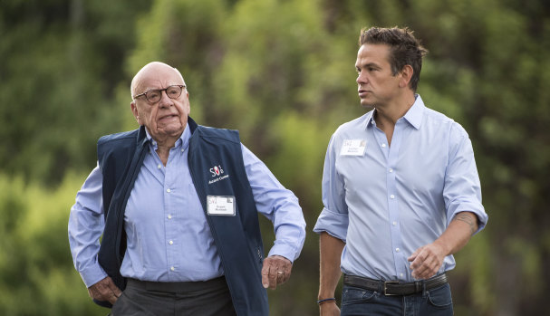 Rupert Murdoch, with son Lachlan, in July.