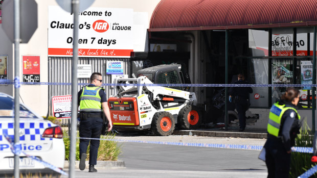 An ATM in Westmeadows was ram raided about four kilometres away from the spot where the man was shot.