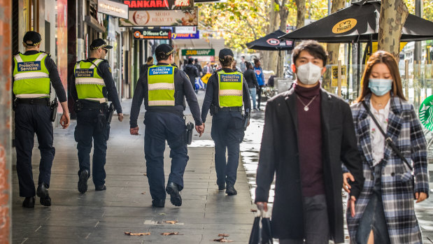 PSOs have been deployed to the Melbourne and Geelong CBDs and shopping strips and centres in Dandenong, Frankston and Box Hill.