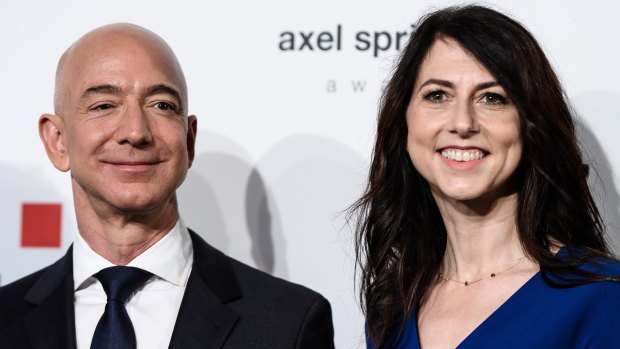 Cashing in: Sharemarket filings show Jeff Bezos sold off shares while his now ex-wife MacKenzie became the second-biggest single shareholder in Amazon.