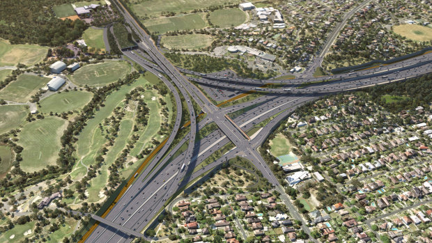 The North East Link interchange to be built in Bulleen.