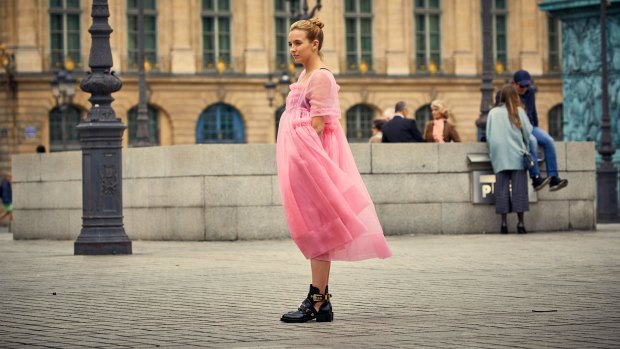 The ‘‘Molly Goddard moment’’:  Jodie Comer in one of Killing Eve's defining fashion scenes.