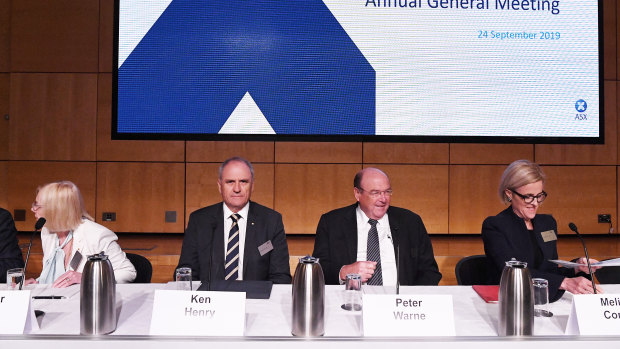 From left: ASX directors Heather Ridout, Ken Henry, Peter Warne and Melinda Conrad.