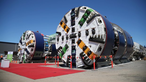 The two tunnel boring machines will start drilling under the new Gabba station next year.
