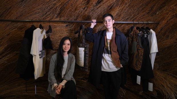 Creative director Lyna Ty with brand director Melvin Tanaya in their experiential retail space in The Rocks.