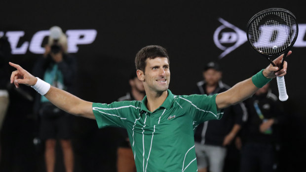 Triumphant: Novak Djokovic prevailed after a four-hour, five-set battle.