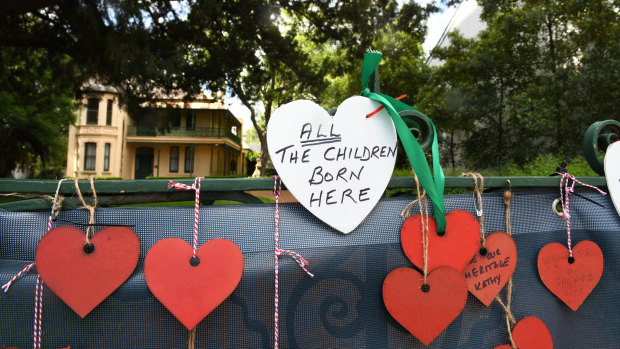 Parramatta’s Willow Grove  decorated with love hearts for Valentine’s Day this month.
