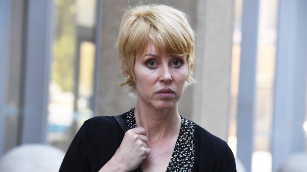 Vocalist of Music duo Glass Candy, Lori Monahan leaves the Federal Court in Sydney