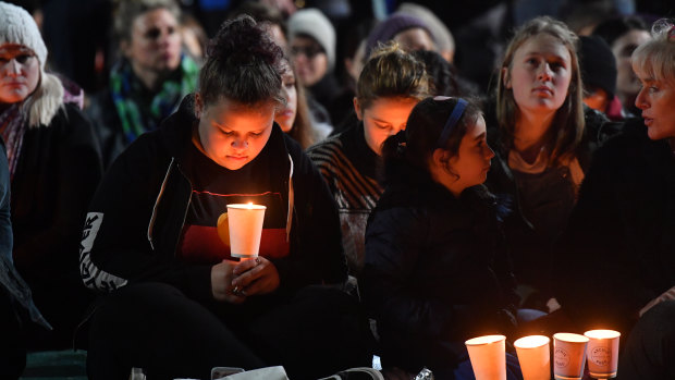 Young and old gathered to pay their respects.