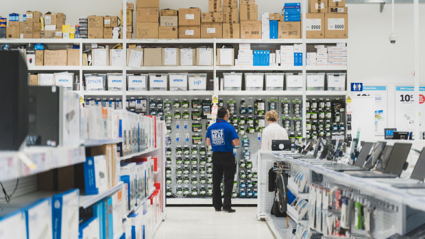 Officeworks has seen a spike in purchases of technology and home office products.