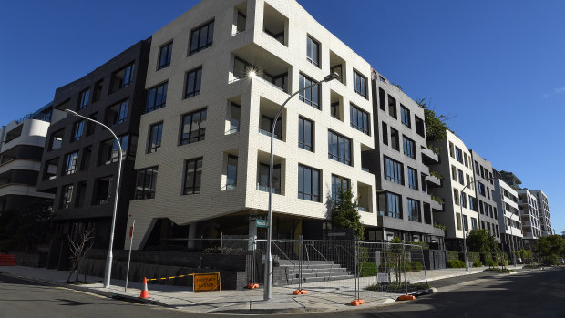 The Sugarcube apartment building development in Erskineville could finally be occupied in coming months. 