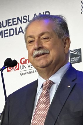 Brisbane Organising Committee for the 2032 Olympic and Paralympic Games president Andrew Liveris addressing the Queensland Media Club.