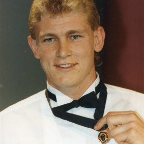 Scott Wynd with the Brownlow in 1992.