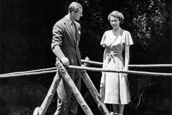 Princess Elizabeth and the Duke of Edinburgh at Treetops, Kenya, in February 1952. 