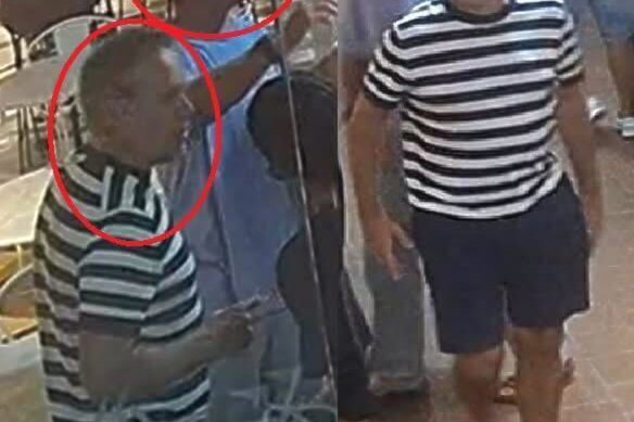 Matt Stanton (in striped shirt) was spat at while holding the door. Royce Jensen spat at a separate diner.