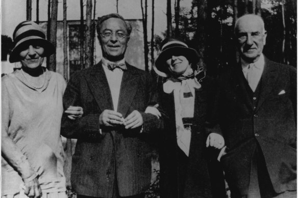 Irene Guggenheim, Vasily Kandinsky, the Baroness Hilla Rebay and Solomon R. Guggenheim at the Bauhaus, Germany, 1929