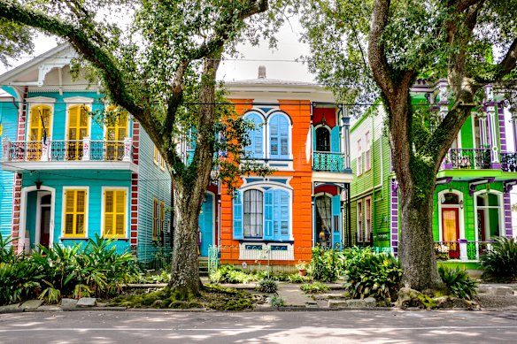 Colourful houses in one of New Orleans’ historic neighbourhoods.