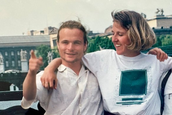 The writer and Martin in Berlin, in 1990, on the first of many journeys together.
