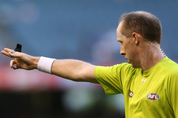 AFL umpires boss Steve McBurney in his officiating days. 