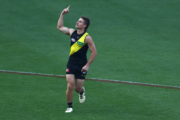 Liam Baker gives the Richmond faithful something to cheer about.