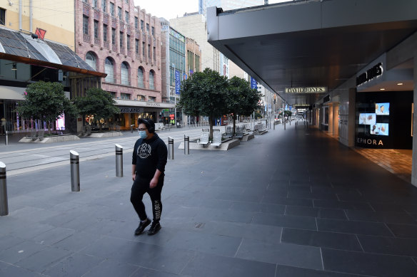 Bourke Street Mall on Saturday.