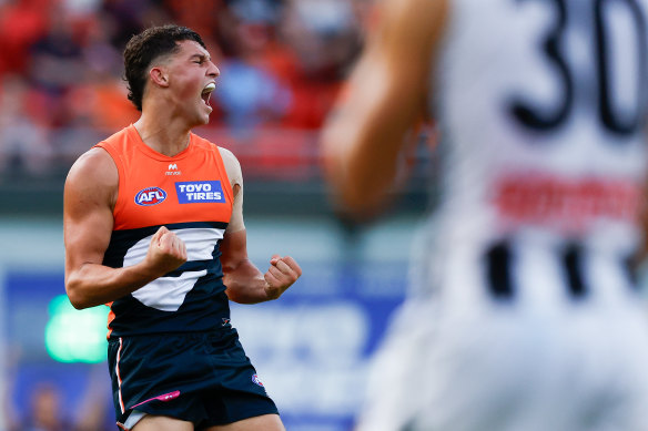 Finn Callaghan was dominant in the Giants’ win over the Magpies.