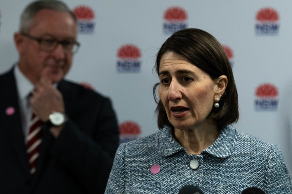 Gladys Berejiklian, pictured on Wednesday, says GST raised in NSW and Victoria subsidises smaller states.