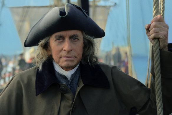 Douglas decided to drop the prosthetics to play Benjamin Franklin in a new miniseries.