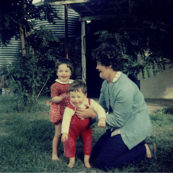 A young Ingram (left) with her brother and her grandmother, Ruth Turnbull, who taught her to bake “by osmosis”.