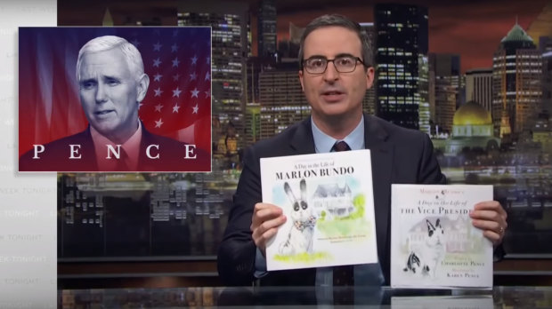 John Oliver trumps Mike Pence's bunny book. 
