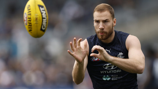 Back in action: Harry McKay returns for Carlton.