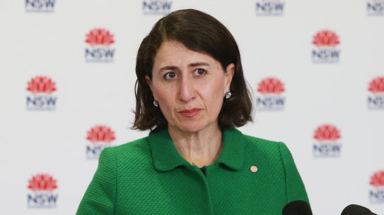 NSW Premier Gladys Berejiklian during Wednesday’s COVID-19 update and press conference.
